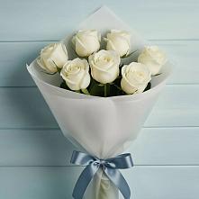 Букет 7 Белых роз Эдлесс Лав в Махновке