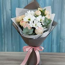 Букет цветов из:  Хризантемы и Розы #REPLACE_PRED# Махновке