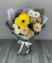 Букет цветов из:  Розы, Герберы и Хризантемы в Махновке