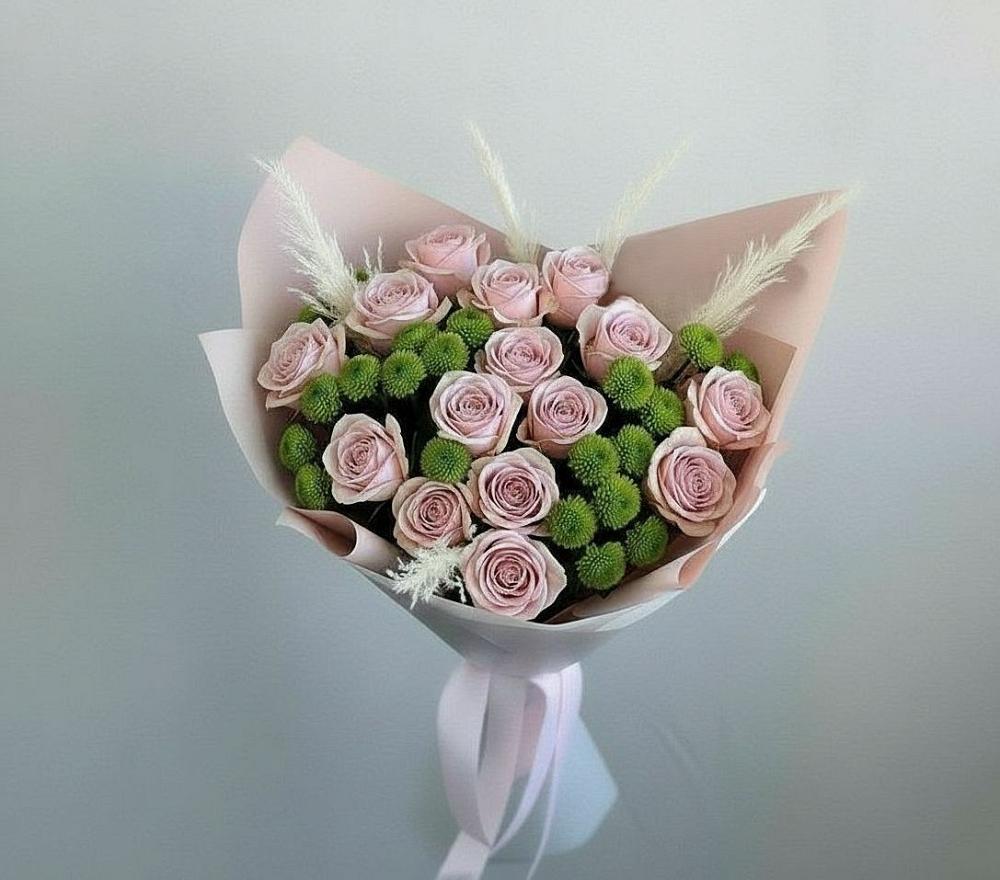 Букет цветов из: Розы и Хризантемы в Махновке