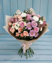 Букет цветов из:  Хризантемы, Розы и Альстромерии #REPLACE_PRED# Махновке