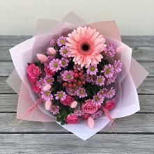 Букет цветов из:  Розы, Герберы и Хризантемы #REPLACE_PRED# Махновке