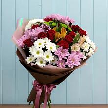 Букет цветов из:  Розы, Хризантемы и Альстромерии #REPLACE_PRED# Махновке