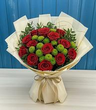 Букет цветов из:  Розы и Хризантемы в Махновке