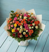 Букет Микс из разноцветных кустовых роз #REPLACE_PRED# Махновке