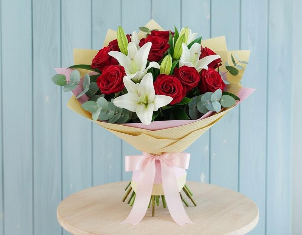 Букет цветов из: Лилии и Розы в Махновке